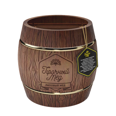 Липовый мёд (деревянный бочонок темный) 500гр