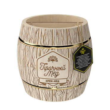 Cream honey (wooden barrel) 1kg